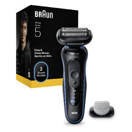 Series 5 52-B1000s Rasoio Elettrico Nero Blu, Batteria 50min