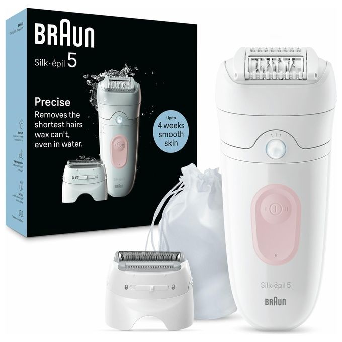 Braun Silk-Epil 5 Epilatore Elettrico 28 Pinze Wet and Dry Rullo Massaggiante