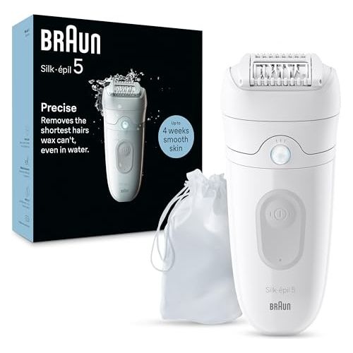Braun Silk-Epil 5 Epilatore Elettrico 28 Pinze Wet and Dry Luce Smart