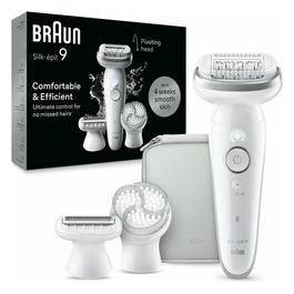 Braun Silk-Epil 9 Flex Epilatore Ricaricabile 40 Pinze Wet and Dry Rulli Massaggianti