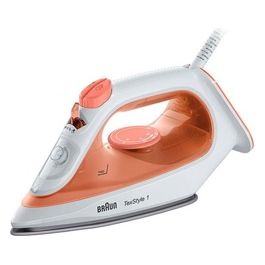 Braun TexStyle 1 SI 1009 Ferro da Stiro a Vapore Piastra Antiaderente 1900W Arancione/Bianco