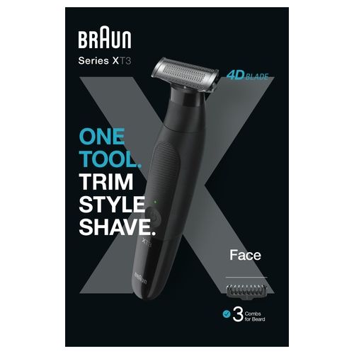 Braun XT3100 Serie X Rasoio Barba 4D Blade Face Nero