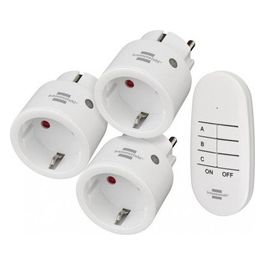 Comfort-Line-Set di 3 Prese Radiocomandate Mini 3+1 Interruttore Radio Bianco