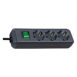 ECO-Line Presa Multipla 3 Uscite Nero 1,5mt con Interruttore