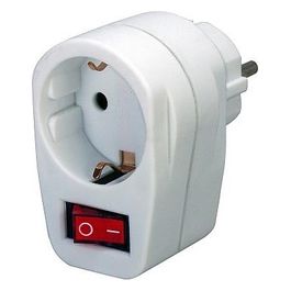 Presa Adattatore con Interruttore Bianco