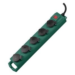 SuperSolid SL-554 Ciabatta Elettrica da Giardino con 5 Prese Cavo da 5mt con Interruttore IP54 48cm Verde