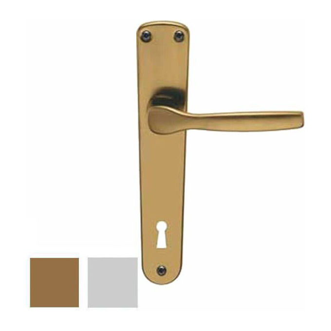 Brialma Maniglia Ginevra Alluminio Argentato Placca 8x90cm