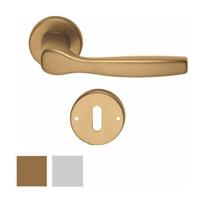 Brialma Maniglia Ginevra Alluminio Argento Rosetta 8 Viti