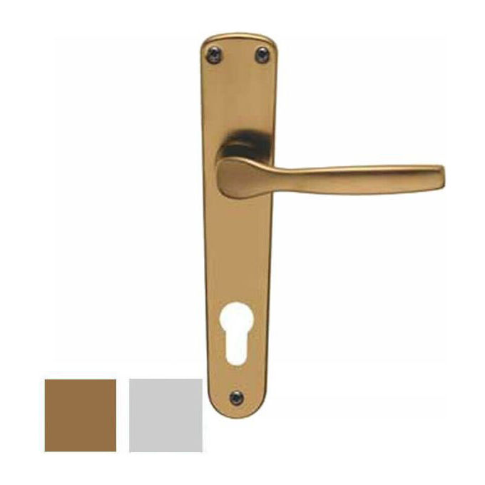 Brialma Maniglia Ginevra Alluminio Bronzato Placca 8x85cm Yale