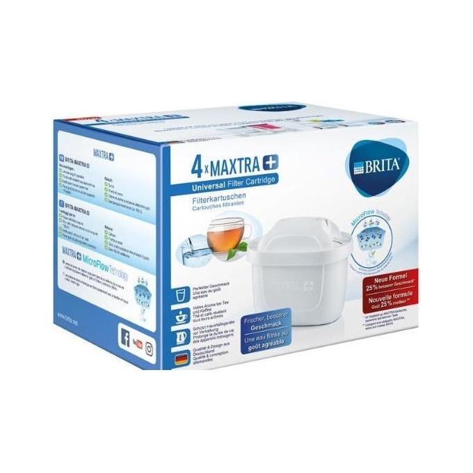Brita Maxtra+ Pack 4 Cartuccia Filtraggio Acqua per Caraffa Filtrante