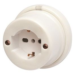 40433 Presa Schuko per Impianti a Vista Porcellana 10/16A