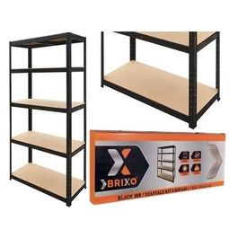 Scaffale in Kit in Acciaio Nero 5 Ripiani 90xP40xH180 cm Portata 30KG