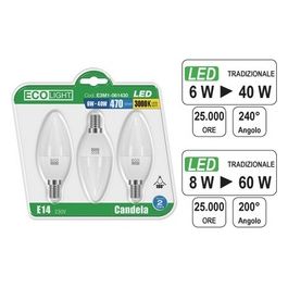 Brixo Set 3 Lampadine Ecolight Led E14 Oliva 6W