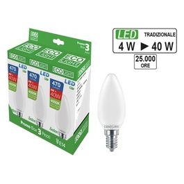 Brixo Set 3 Lampadine Ecolight Led Saten Oliva 4W