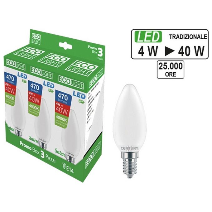 Brixo Set 3 Lampadine Ecolight Led Saten Oliva 4W