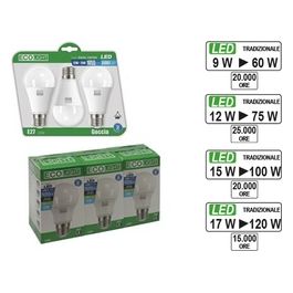 Brixo Set 3 Lampadine Ecolight Led E27 Goccia 17W