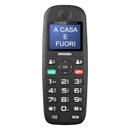 Brondi Amico di Casa Telefono Cellulare per Anziani GSM DUAL SIM con Tasti Grandi Funzione SOS Controllo Remoto Volume Alto Nero