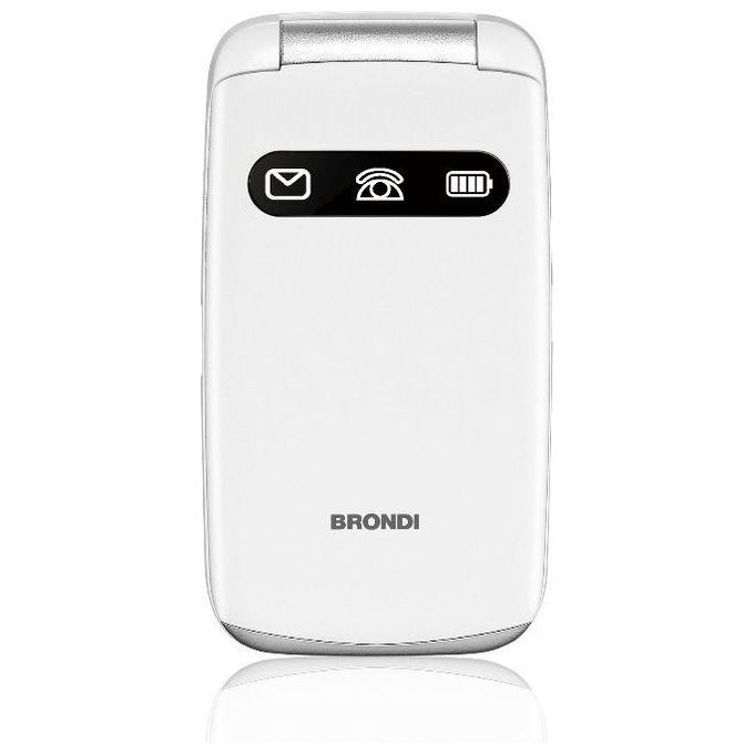 Brondi AMICO FAVOLOSO Cellulare a Conchiglia Dual SIM 2G Display 2.8'' Tasto SOS Torcia LED colore Bianco