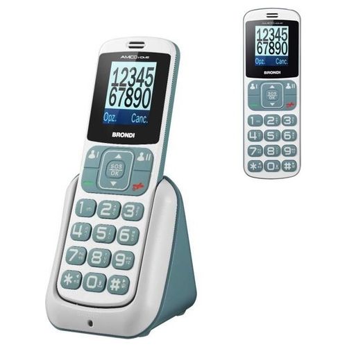 Brondi Amico Home Telefono Cellulare GSM per Anziani con Tasti Grandi Tasto SOS e Funzione da Remoto