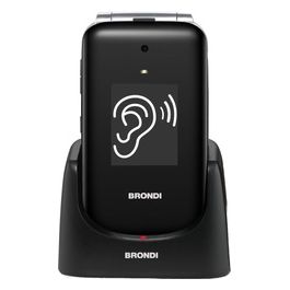 Brondi Amico Supervoice Telefono Cellulare GSM per Anziani con Tasti Grandi Tasto SOS e Funzione Controllo Remoto Dual Sim Nero