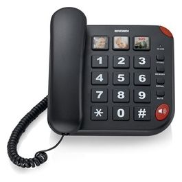 Brondi Bravo 15 Telefono con filo Vivavoce 10 mem.+ 3 mem. dedicate led nero