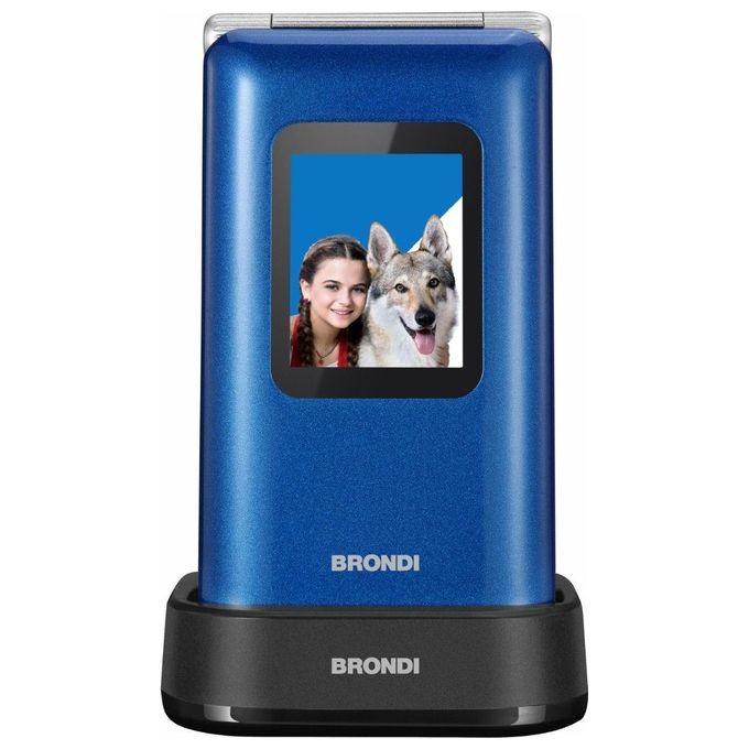 Brondi Amico Prezioso Cellulare Dual Sim per Anziani Colore Blue Metal