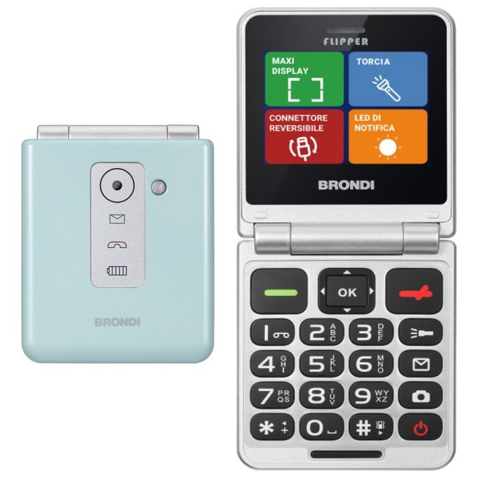 Image of Brondi Flipper Flip 2.4'' Dual Sim Verde Water Metal