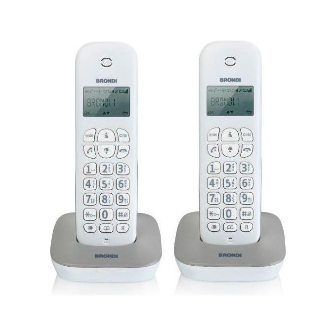 Brondi Gala Twin Telefono Cordless Bianco/Grigio