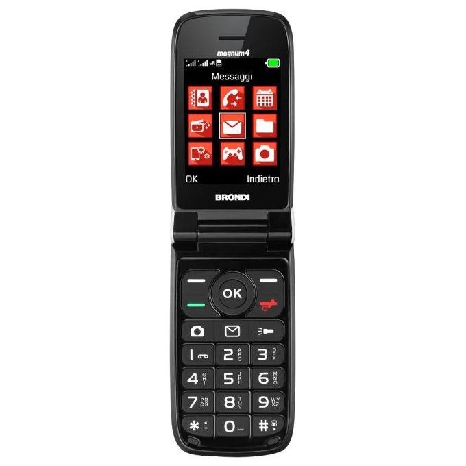 Brondi Magnum 4 Maxi Display Tastiera Fisica Retroilluminata Dual Sim Flip Attivo Bianco