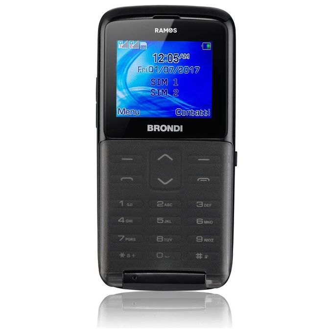 Brondi Ramos Cellulare Gsm Quad Band 1,77" a Colori Radio Fm Bluetooth Nero