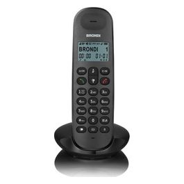 Brondi Telefono Cordless Lotus Nero Big Display Sveglia Id Chiamate Fino 5 Portatili