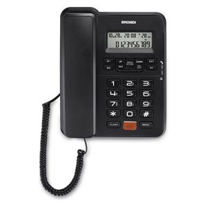 Brondi Telefono con Filo Office Desk Nero Display Lcd 12 Cifre Vivavoce 3 Memorie Dirette