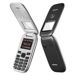 Brondi Window Telefono Cellulare con Apertura a Conchiglia e Flip Attivo Dual Sim 1.77" Nero