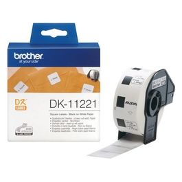 Brother 1000 Etichette Quadrate Adesive In Carta Nero Su Bianco 23 Mm X 23 Mm