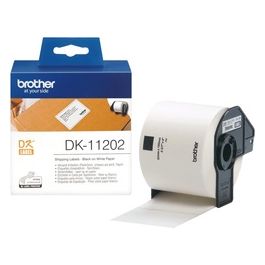 Brother 300 Etichette In Carta Nero Su Bianco 62 Mm X 100 Mm