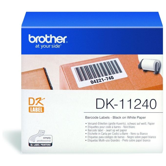 Brother 300 Etichette In Carta Nero Su Bianco 17 Mm X 87 Mm