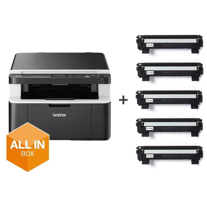 Brother DCP-1612W Stampante Multifunzione Laser Wi-Fi con 5 Toner TN1050 Inclusi