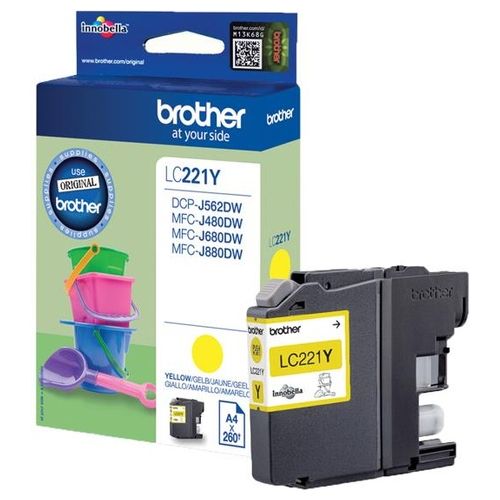 Brother lc-221y giallo 260pp per mfc-j4420dw mfc-j4620dw