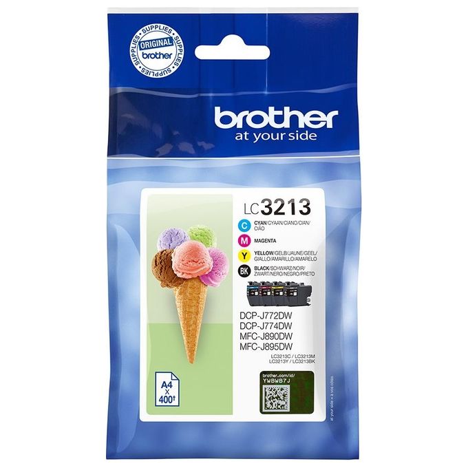 Brother LC-3213VALDR Cartuccia d'Inchiostro Originale Resa Elevata Nero/Ciano/Magenta/Giallo