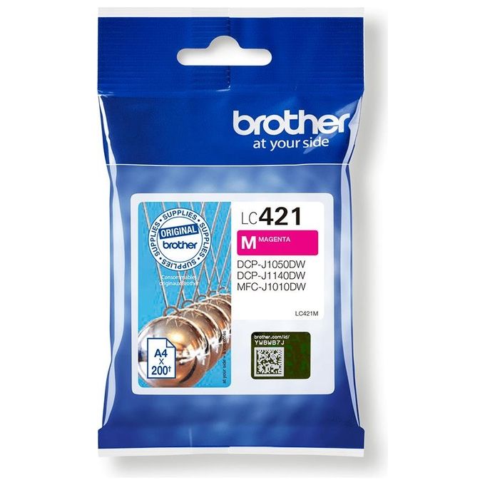Brother LC421M Cartuccia d'Inchiostro Originale Inkjet 200 pagine per DCPJ1050DW DCPJ1140DW MFCJ1010DW colore Magenta