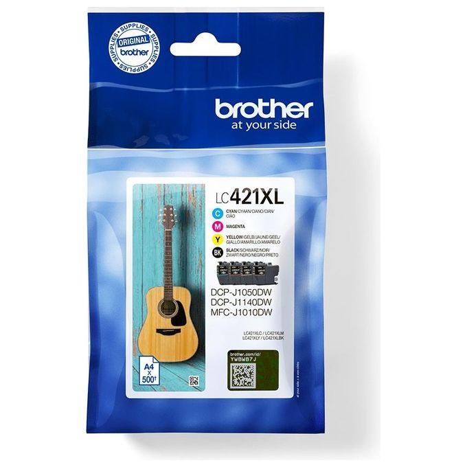Brother Kit 4 Cartucce. Include Una Cartuccia Per Ogni Colore Ciano Magenta Giallo E Nero A 500 Pagine Ciascuna Un Totale Di 2.000 Pagine. LC421XLVAL