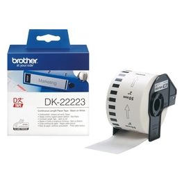 Brother Nastro Adesivo Dk-22223 In Carta Nero/bianco 50mm Per Ql-560