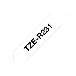 Nastro per Etichettatrice in Tessuto 12mm Nero su Bianco