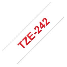 Nastro Laminato 18mm 8m Rosso su Bianco