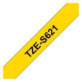 Nastro Laminato 9mm nera Giallo con Adesivo Resistente