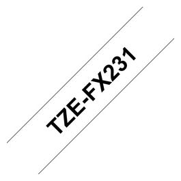 Nastro Tz 12mm Nero Bianco Fless
