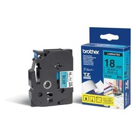 Nastro Tz 18mm Nera Su Fondo Blu