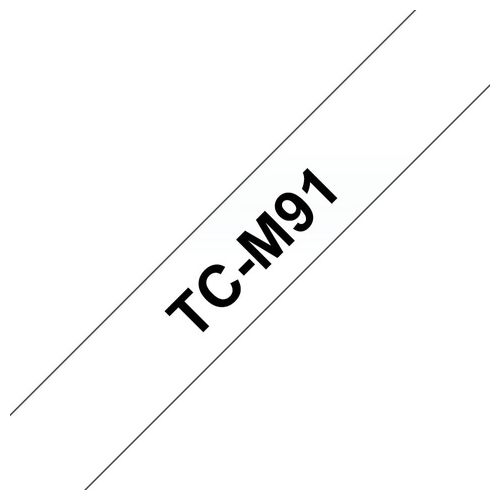 Brother TC-M91 Cassetta Nastro per Etichettatura Nero su Trasparente