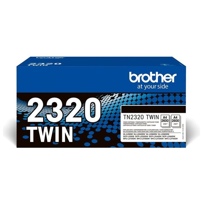 Brother TN-2320TWIN Toner Originale Doppia Confezione 2600 Pagine per Stampante Laser colore Nero