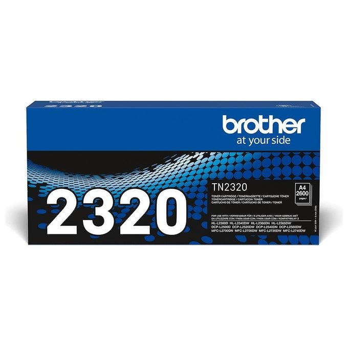 Brother TN-2320 Cartuccia Toner Originale Laser 2600 Pagine per HL-L2300D HL-L2340DW MFC-L2700DW DCP-L2500D colore Nero